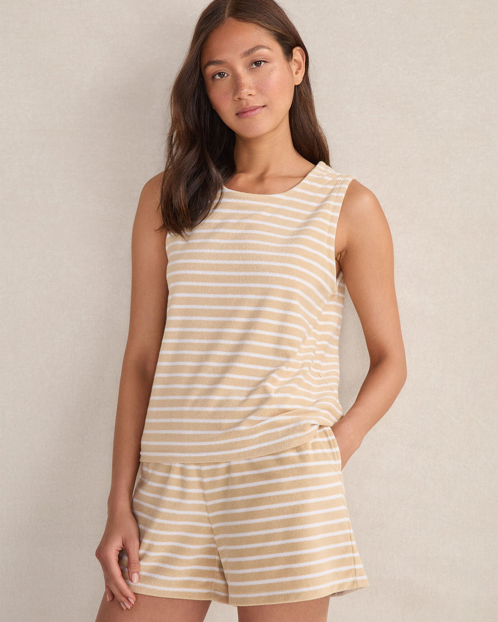 TERRY CLOTH STRIPE SHORTS | Talbots on sale