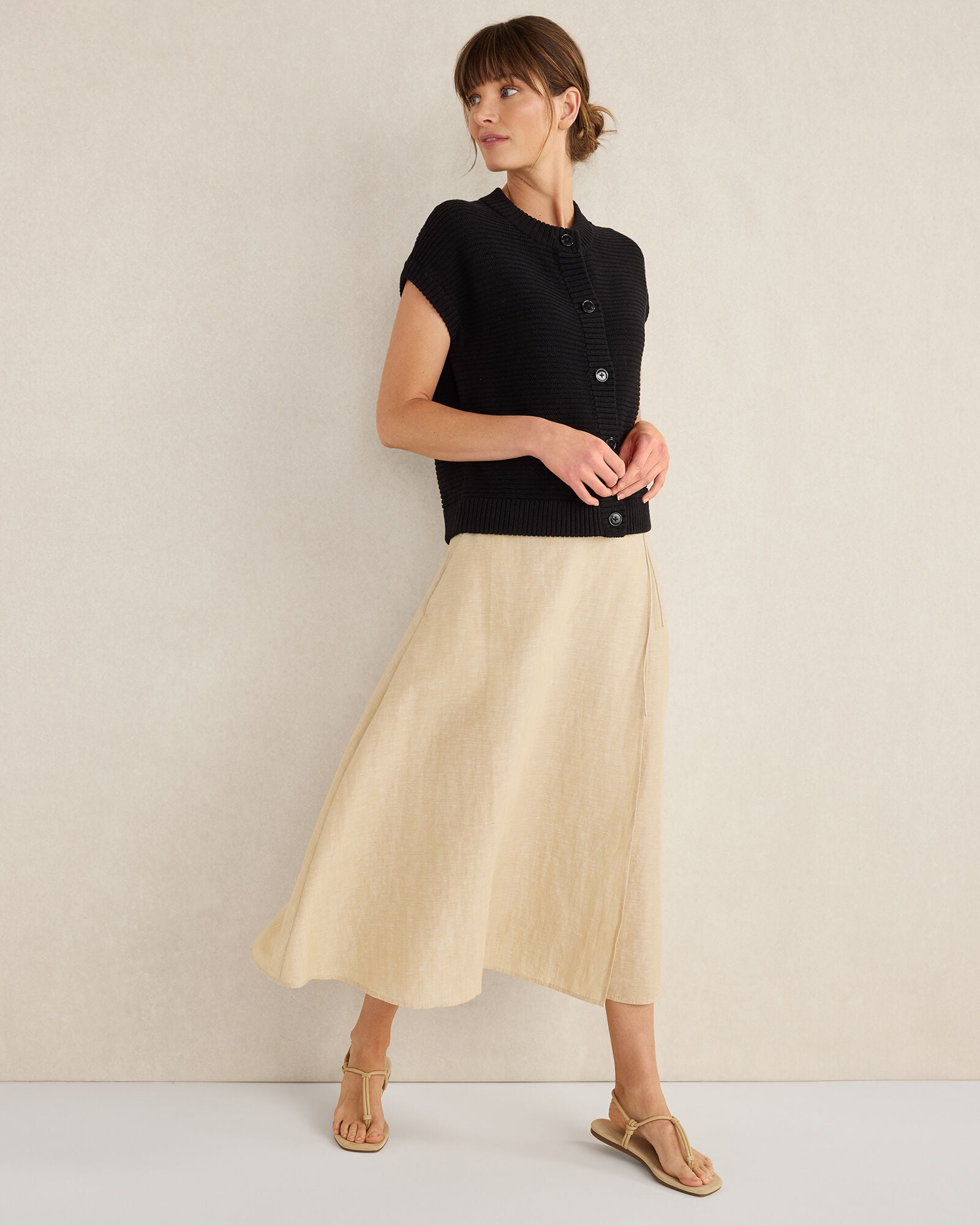 ORGANIC COTTON LINEN WRAP SKIRT | Talbots near me