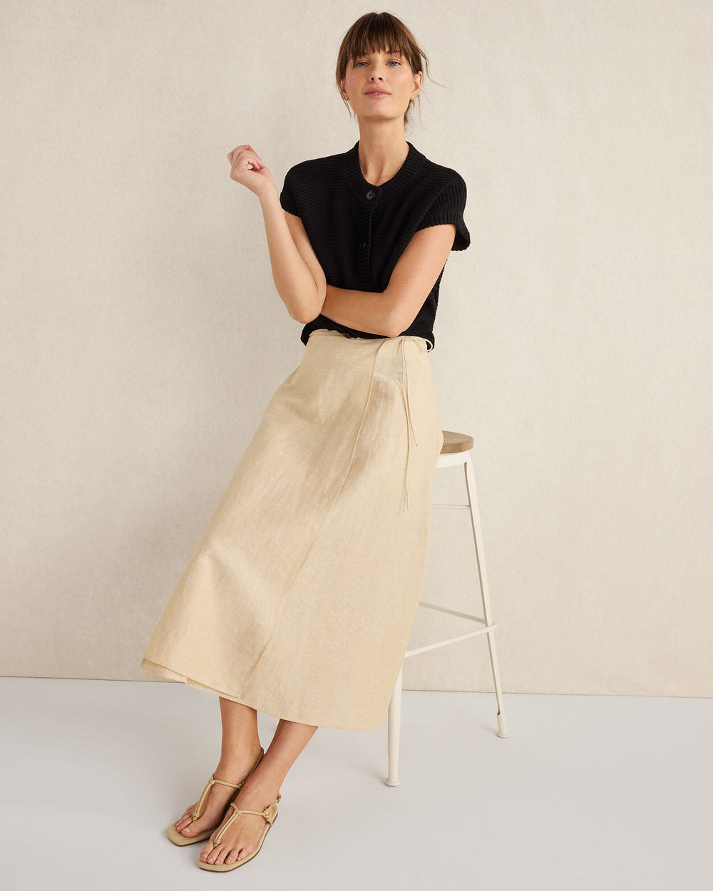 ORGANIC COTTON LINEN WRAP SKIRT | Talbots near me