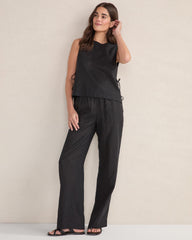 ORGANIC COTTON LINEN SIDE TIE TANK | Talbots online