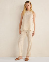 LINEN BLEND DOBBY STRIPE PANTS | Talbots outlet