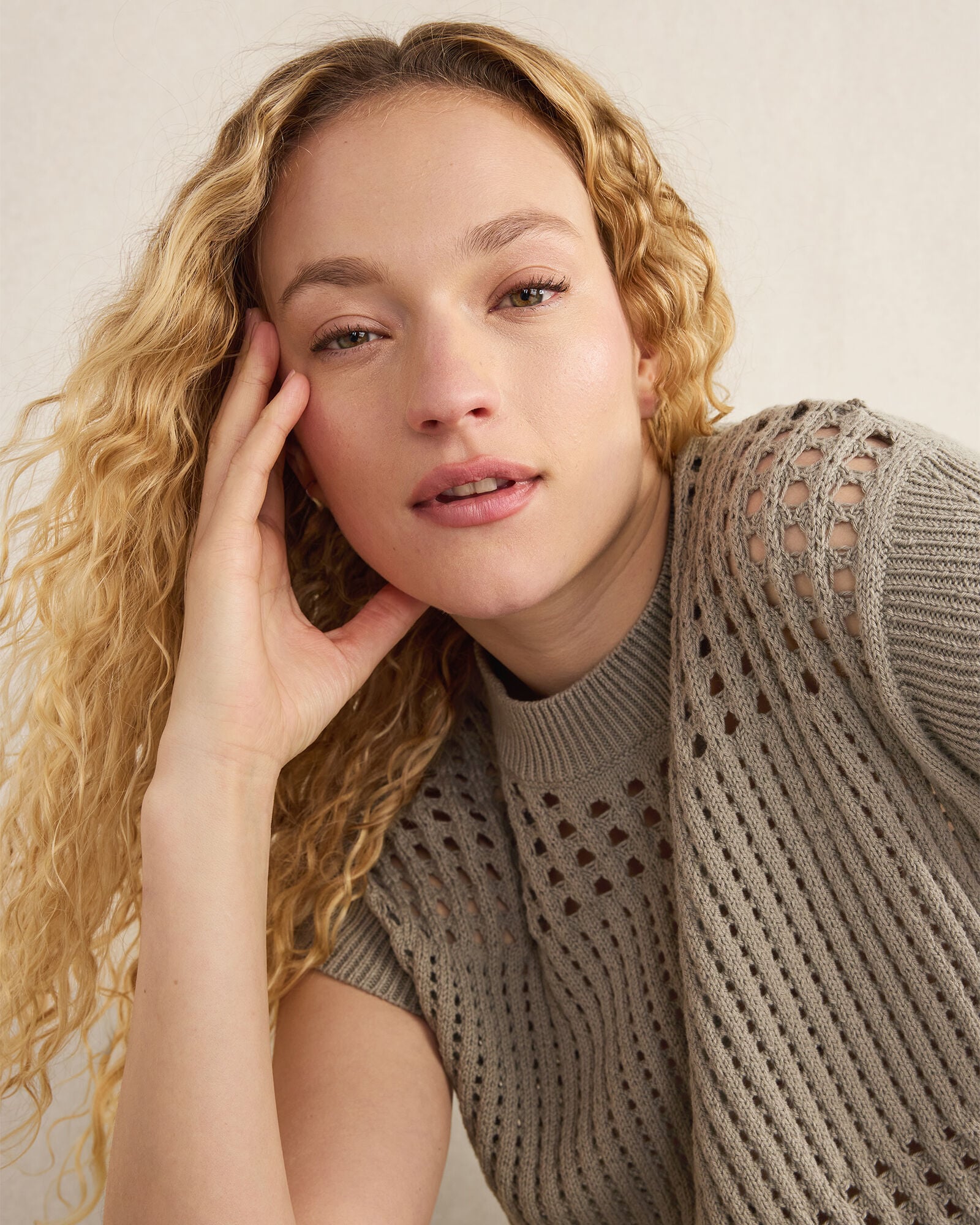 ORGANIC COTTON OPEN STITCH SHORT SLEEVE SWEATER | Talbots discount