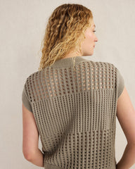 ORGANIC COTTON OPEN STITCH SHORT SLEEVE SWEATER | Talbots discount
