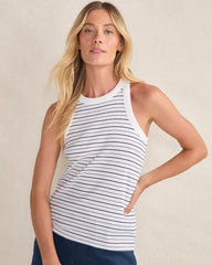ORGANIC COTTON SIMPLE STRIPE RACERBACK TANK | Talbots online