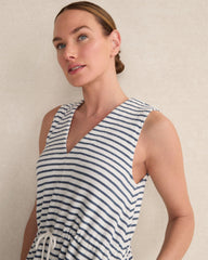 COTTON BLEND TEXTURED STRIPE MIDI DRESS | Talbots sale
