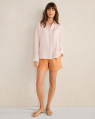 LINEN STRIPED BOXY SHIRT | Talbots online