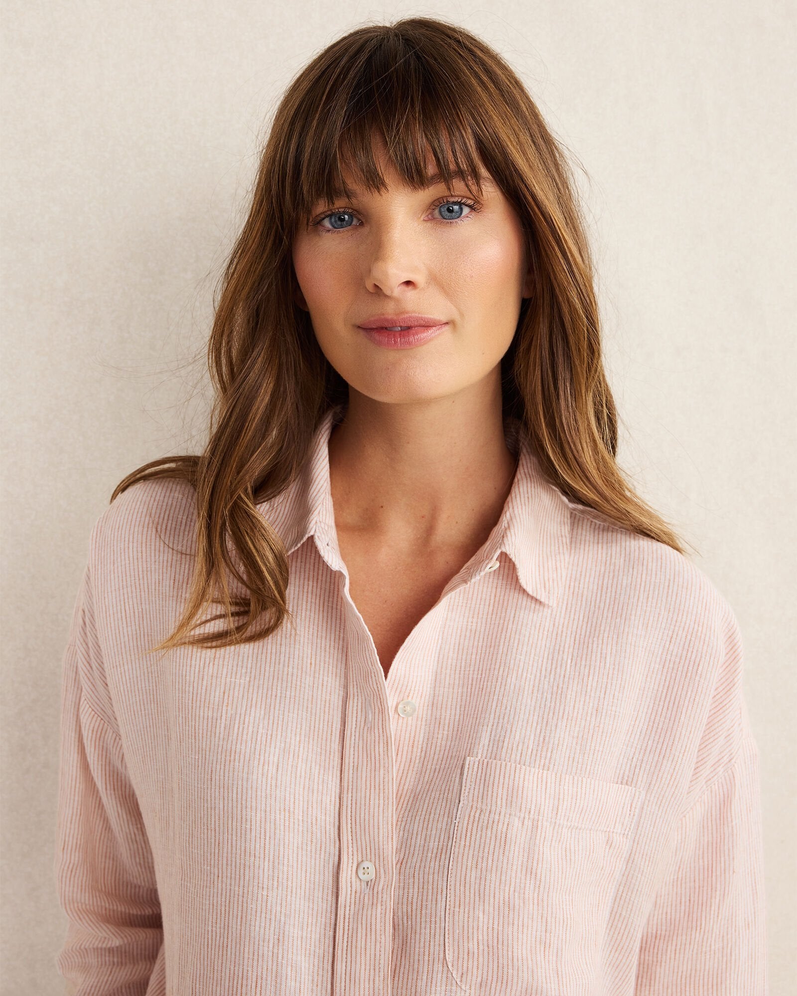 LINEN STRIPED BOXY SHIRT | Talbots online
