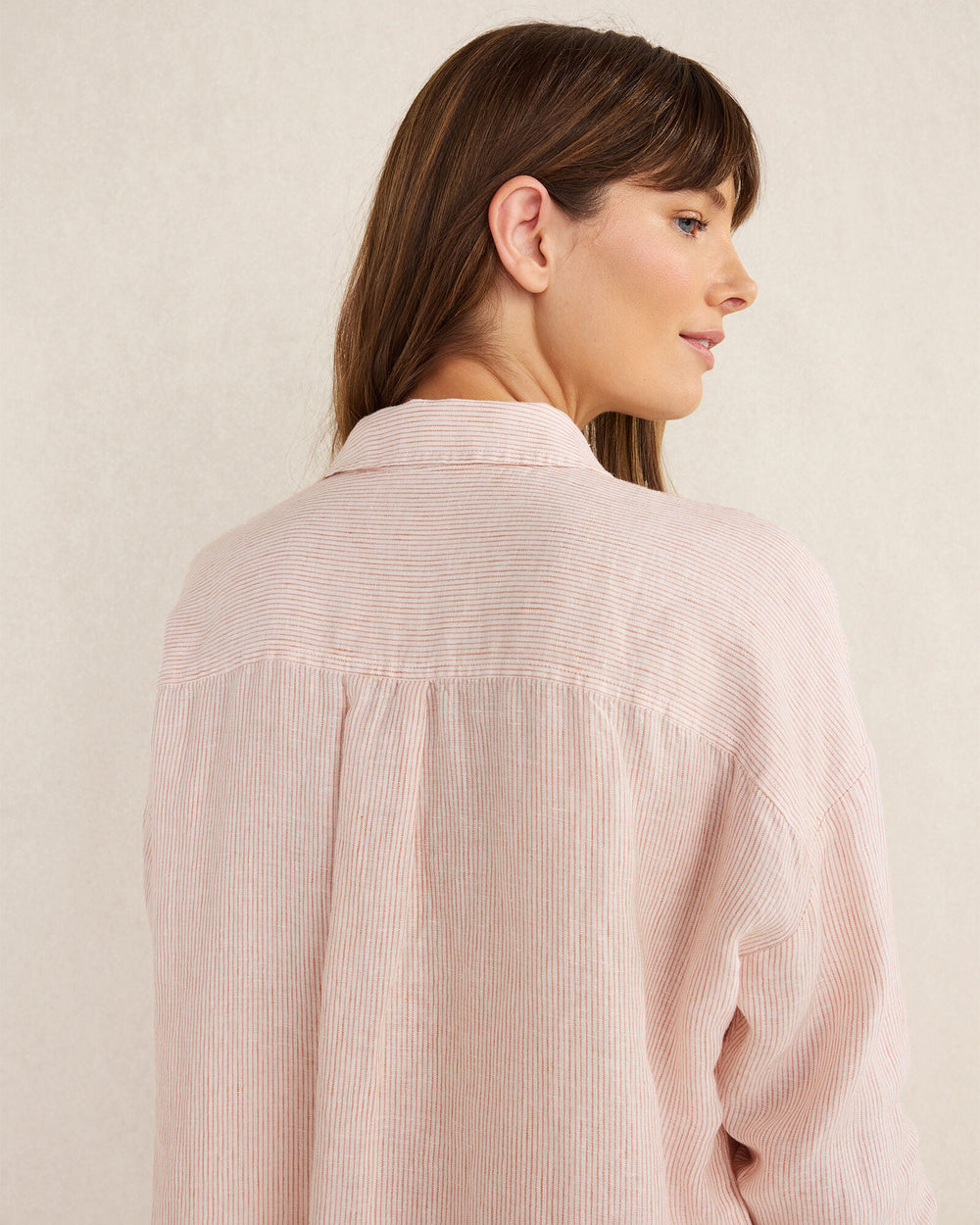 LINEN STRIPED BOXY SHIRT | Talbots online