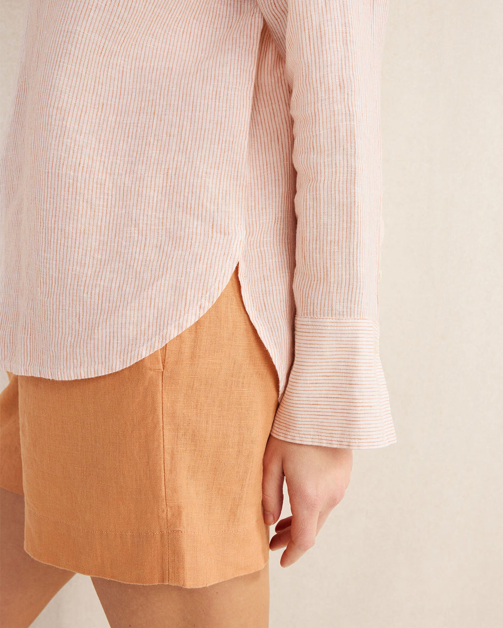 LINEN STRIPED BOXY SHIRT | Talbots online