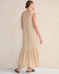 LINEN V-NECK TIERED MIDI DRESS | Talbots near me