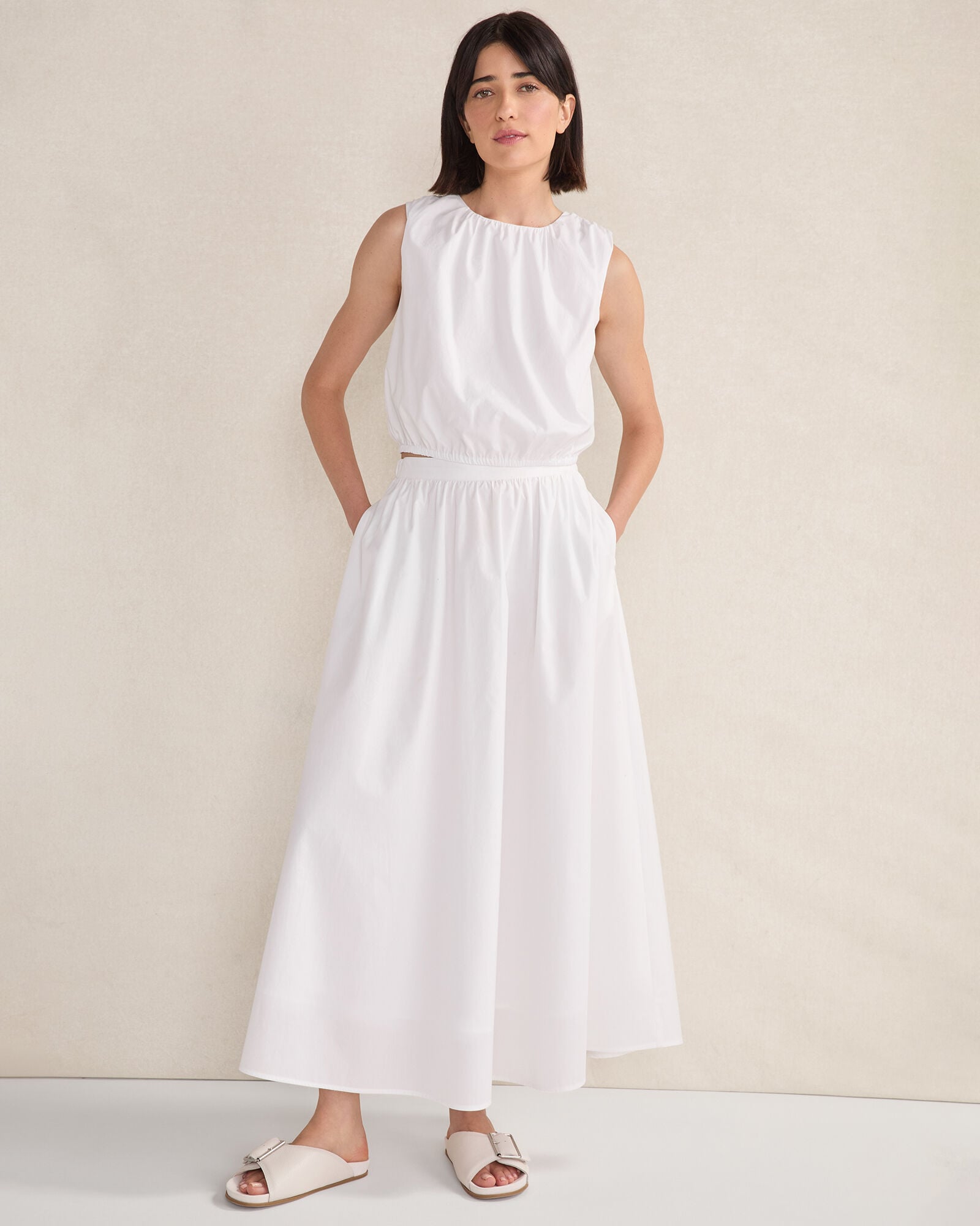 ORGANIC COTTON POPLIN BUBBLE TOP | Talbots US
