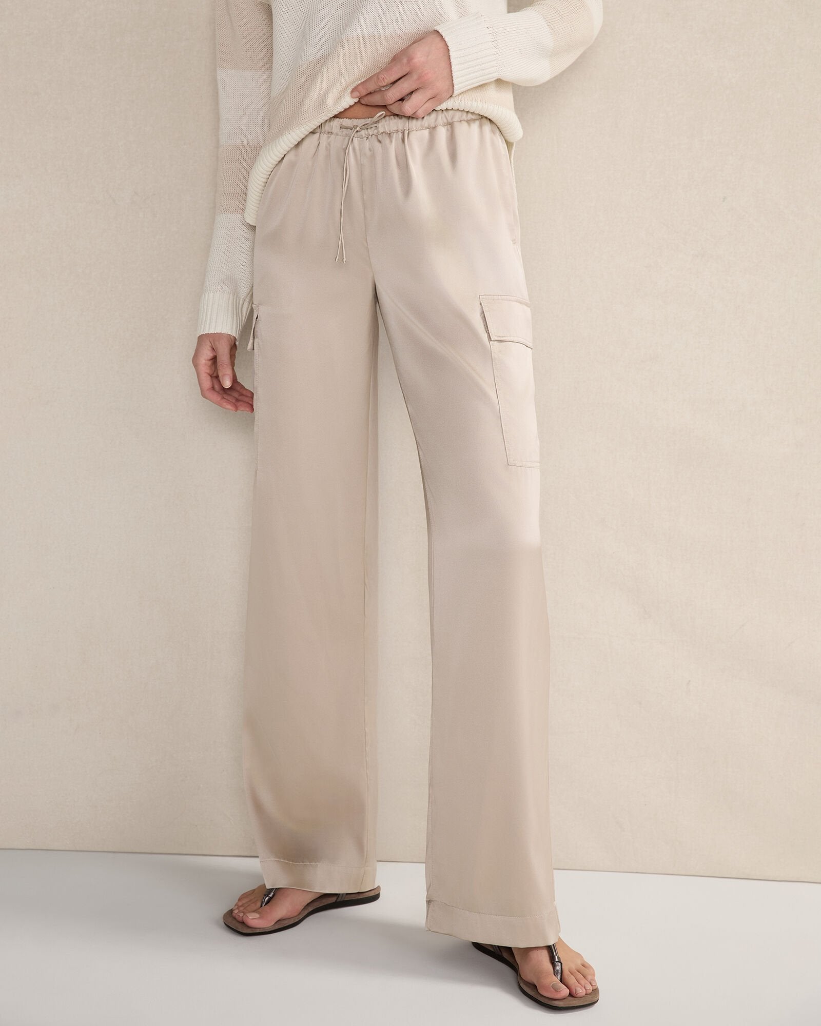 WASHABLE SILK CARGO PANTS | Talbots US