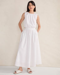 ORGANIC COTTON POPLIN MAXI SKIRT | Talbots sale