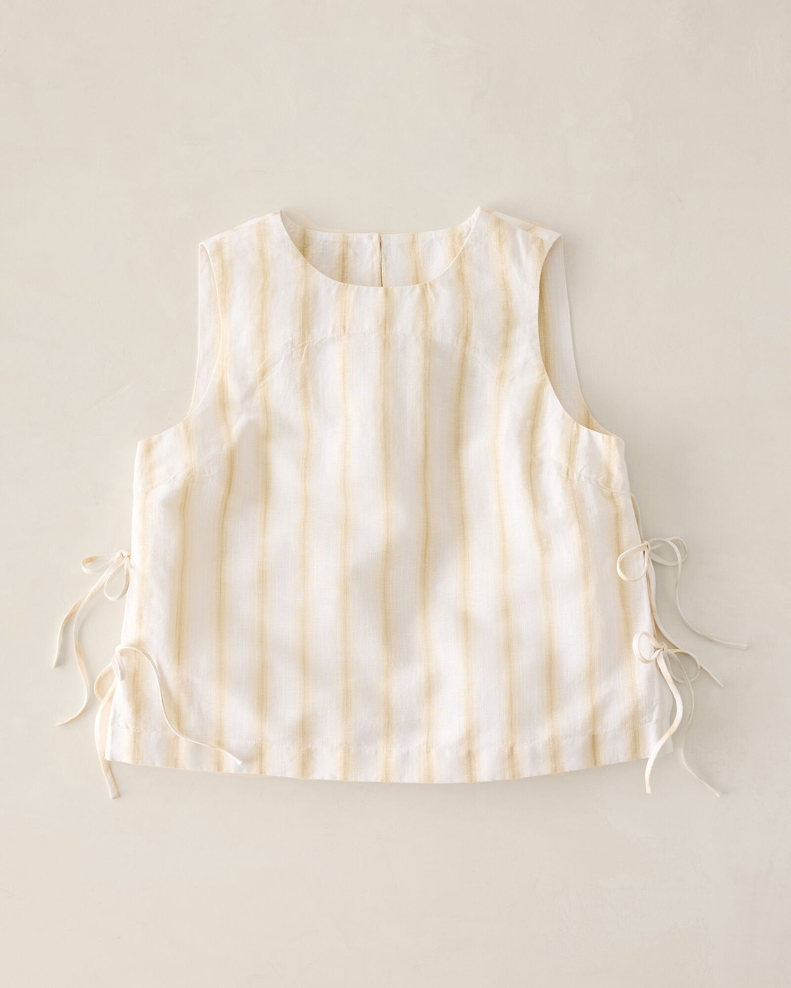 ORGANIC COTTON LINEN STRIPE SIDE TIE TANK | Talbots sale