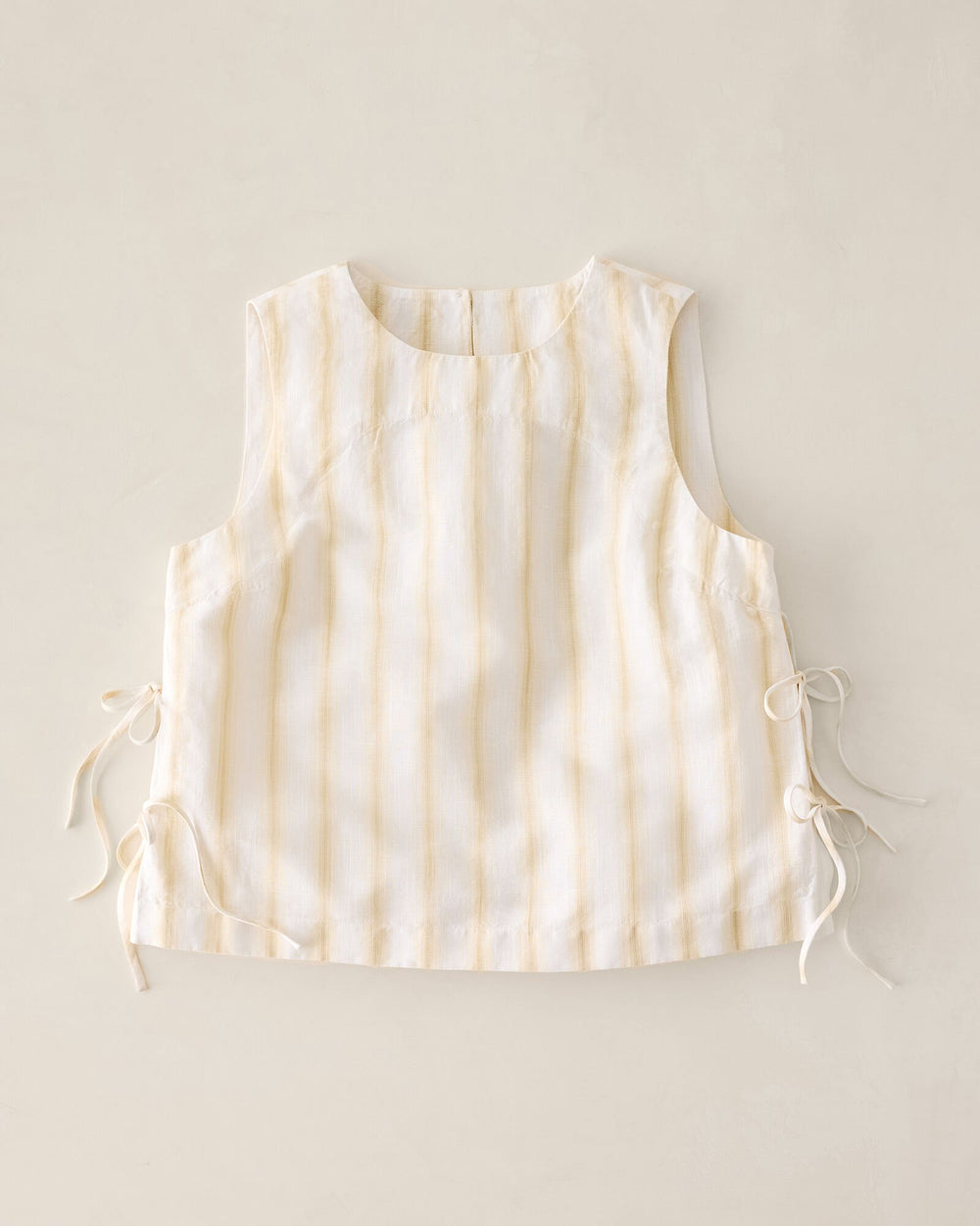 ORGANIC COTTON LINEN STRIPE SIDE TIE TANK | Talbots sale