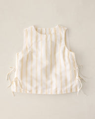 ORGANIC COTTON LINEN STRIPE SIDE TIE TANK | Talbots sale