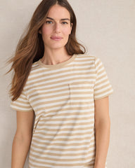 ORGANIC COTTON INTERLOCK STRIPE T-SHIRT DRESS | Talbots on sale