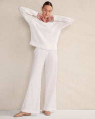 ORGANIC COTTON POPLIN WIDE LEG PANTS | Talbots discount