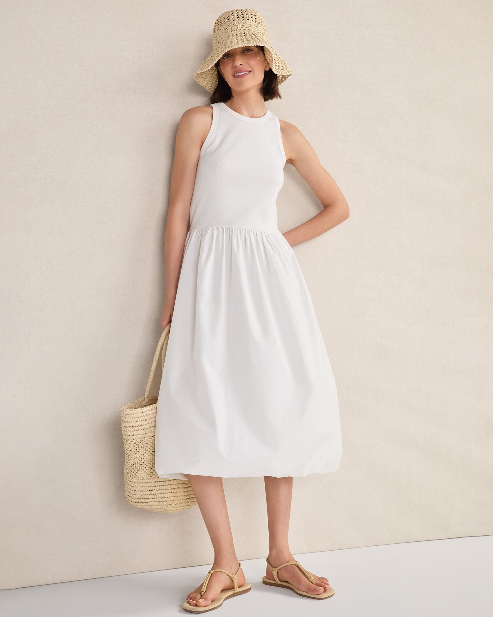 ORGANIC COTTON DROP WAIST BUBBLE DRESS | Talbots sale