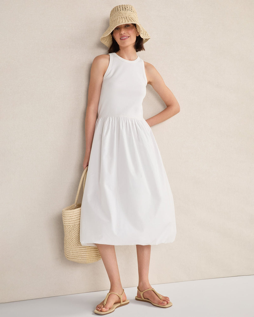 ORGANIC COTTON DROP WAIST BUBBLE DRESS | Talbots sale