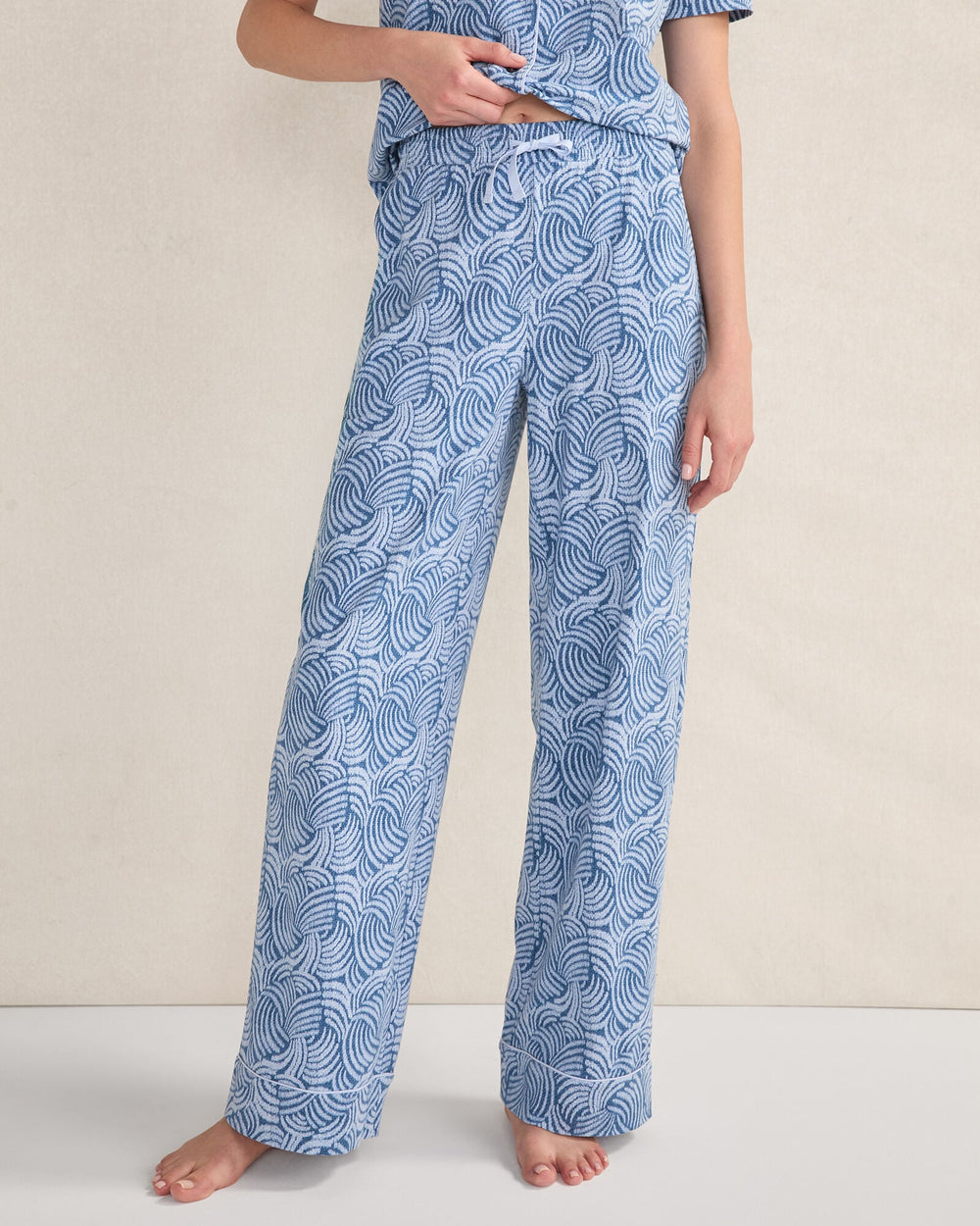 ORGANIC COTTON JERSEY ABSTRACT WAVE SLEEP SET | Talbots discount