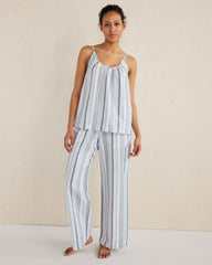 ORGANIC COTTON LINEN COASTAL STRIPE CARGO SLEEP PANTS | Talbots on sale