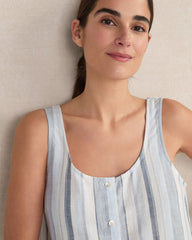 ORGANIC COTTON LINEN COASTAL STRIPE SLEEP DRESS | Talbots on sale