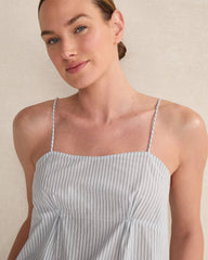 ORGANIC COTTON POPLIN DELICATE STRIPE SLEEP SET | Talbots on sale