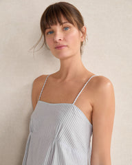 ORGANIC COTTON POPLIN DELICATE STRIPE SLEEP DRESS | Talbots sale