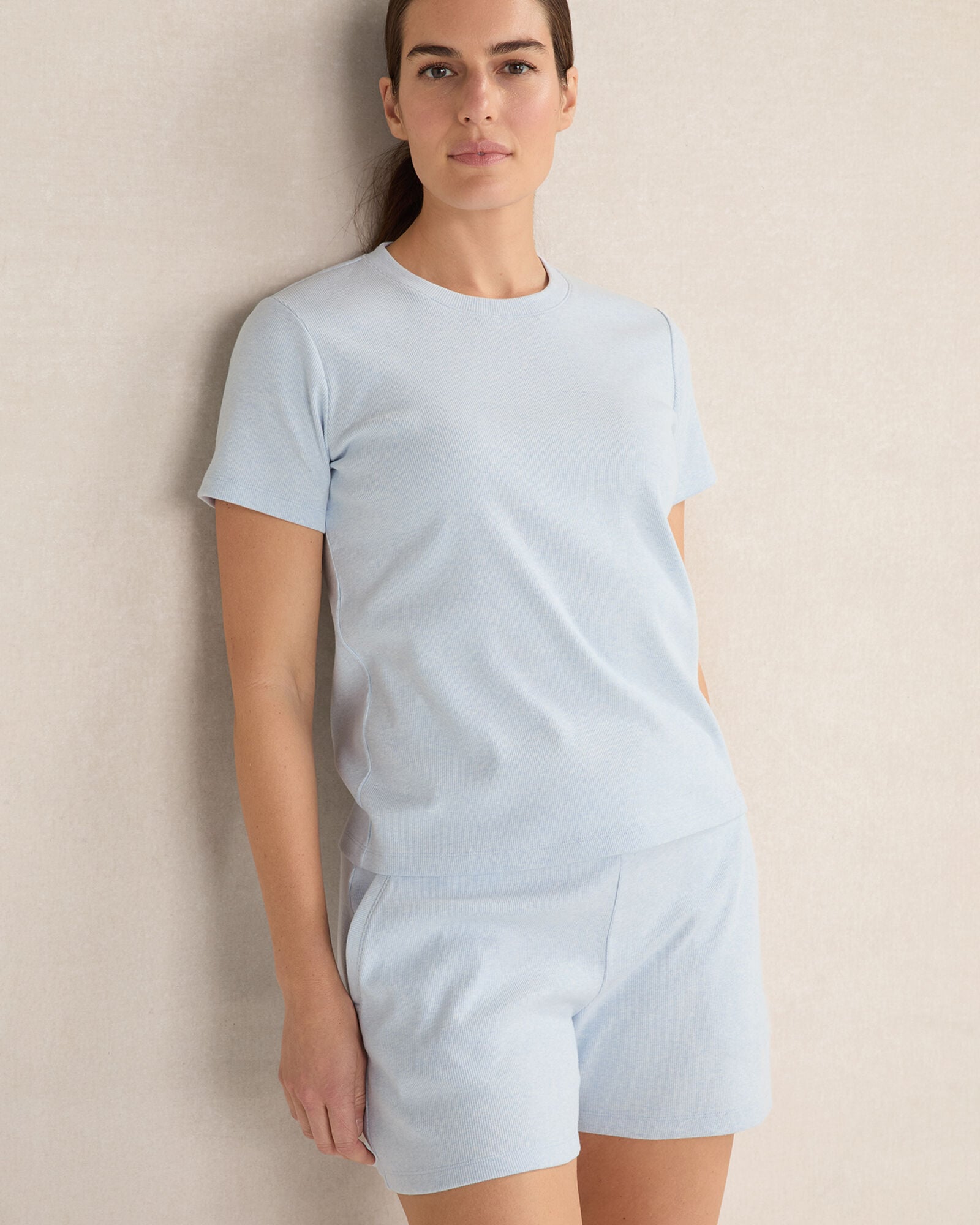 ORGANIC COTTON RIB KNIT SHORTS | Talbots sale