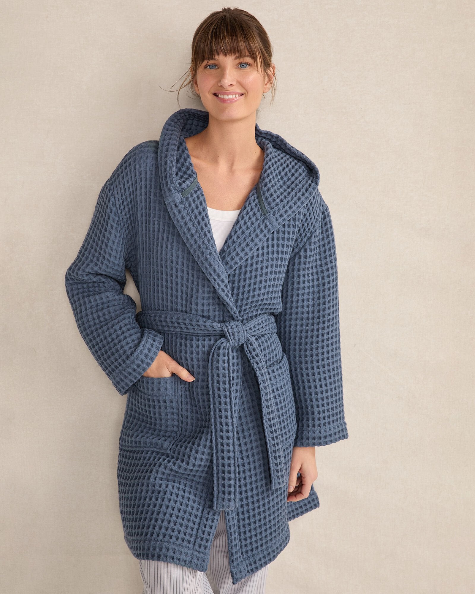 ORGANIC COTTON WAFFLE HOODED ROBE | Talbots near me