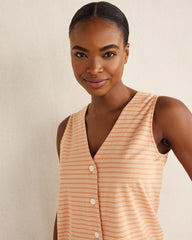 ORGANIC COTTON JERSEY STRIPED SLEEP TANK | Talbots discount