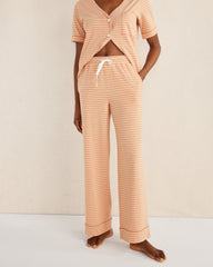 ORGANIC COTTON JERSEY STRIPED SLEEP PANTS | Talbots sale