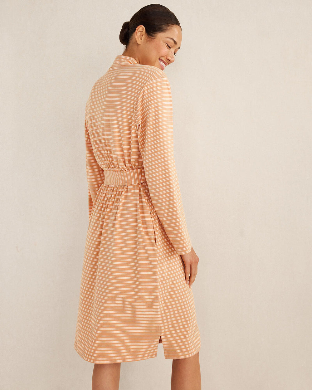 ORGANIC COTTON JERSEY STRIPED ROBE | Talbots for sale