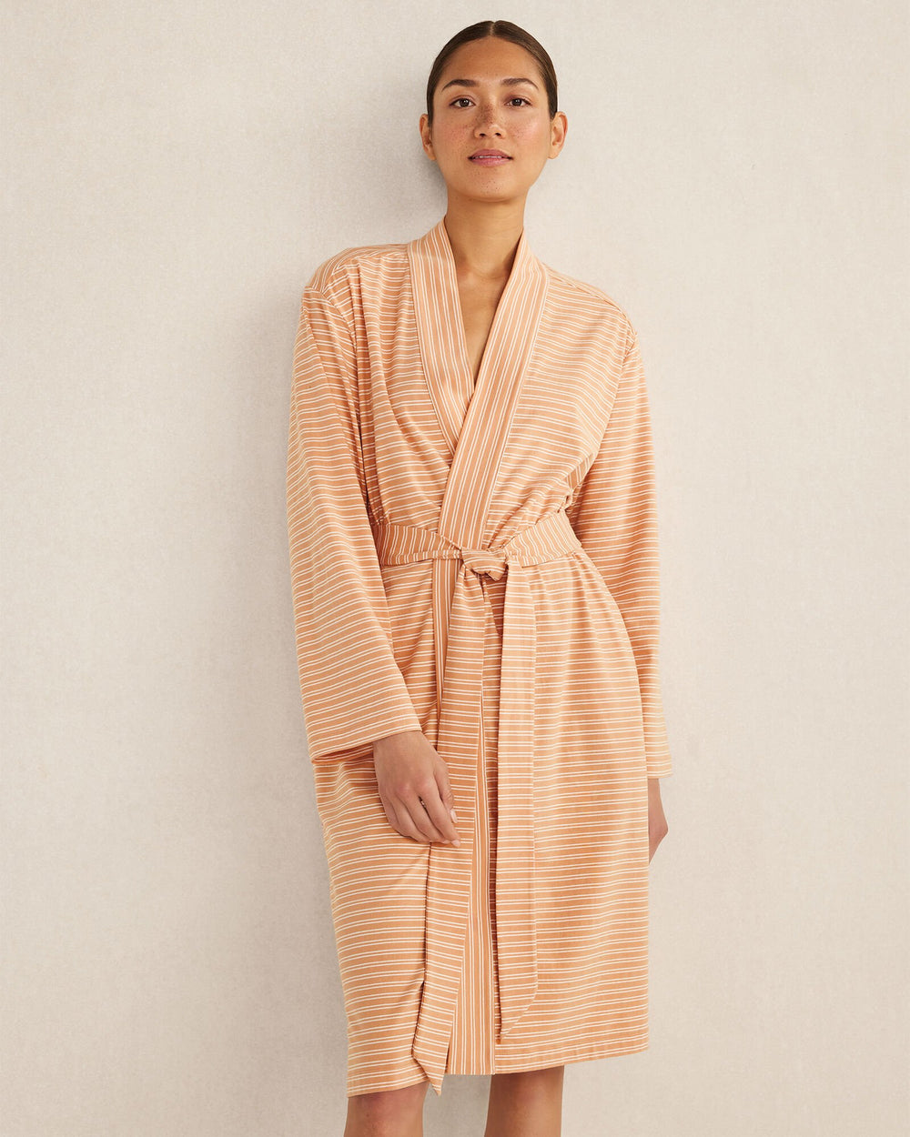 ORGANIC COTTON JERSEY STRIPED ROBE | Talbots for sale