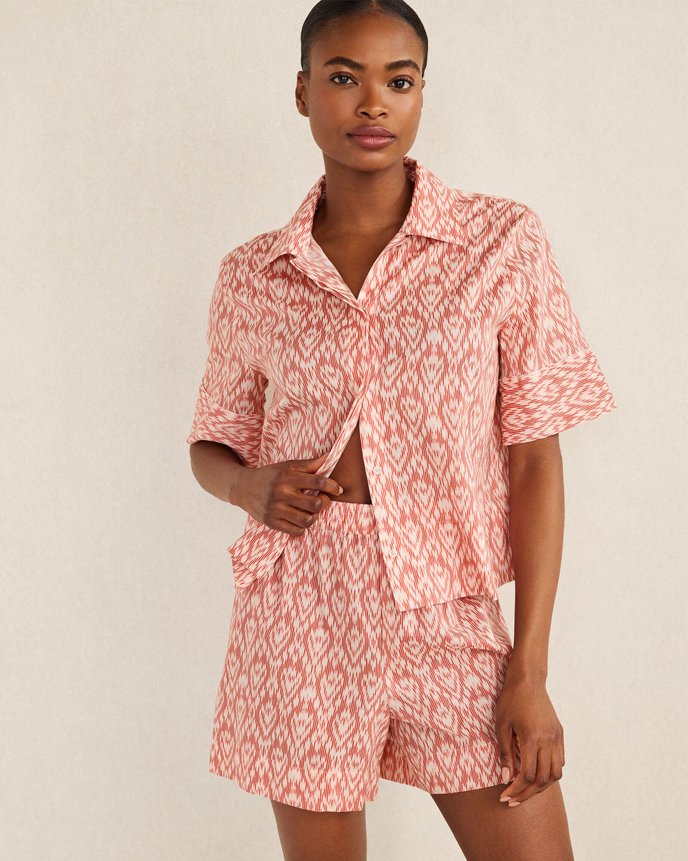 ORGANIC COTTON POPLIN IKAT SLEEP SET | Talbots US