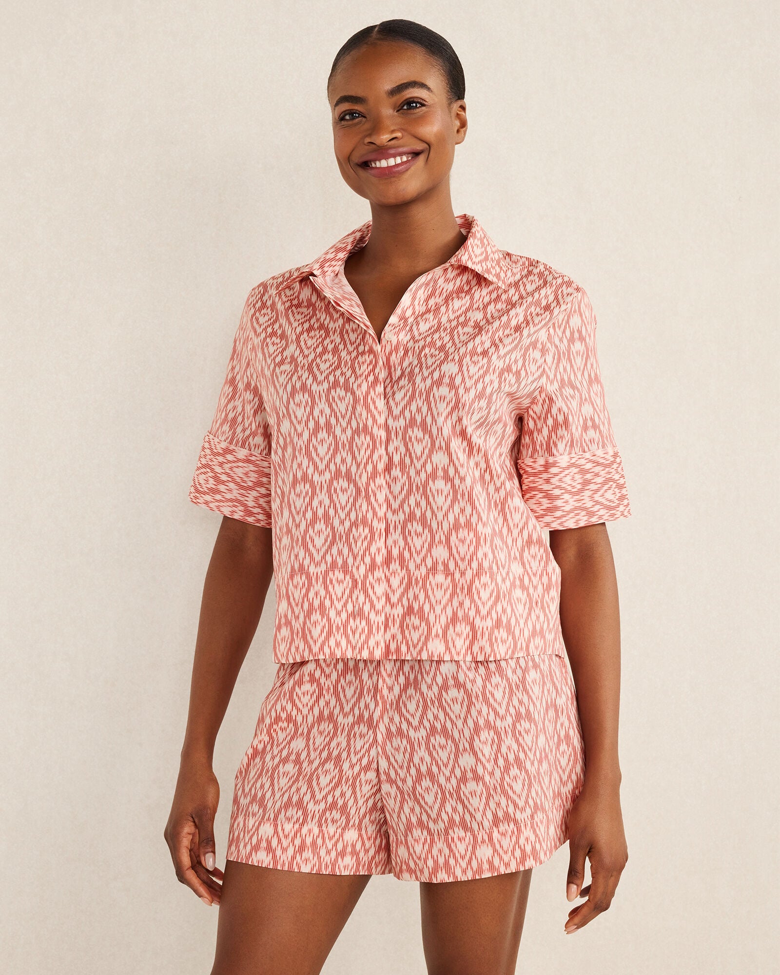 ORGANIC COTTON POPLIN IKAT SLEEP SET | Talbots US