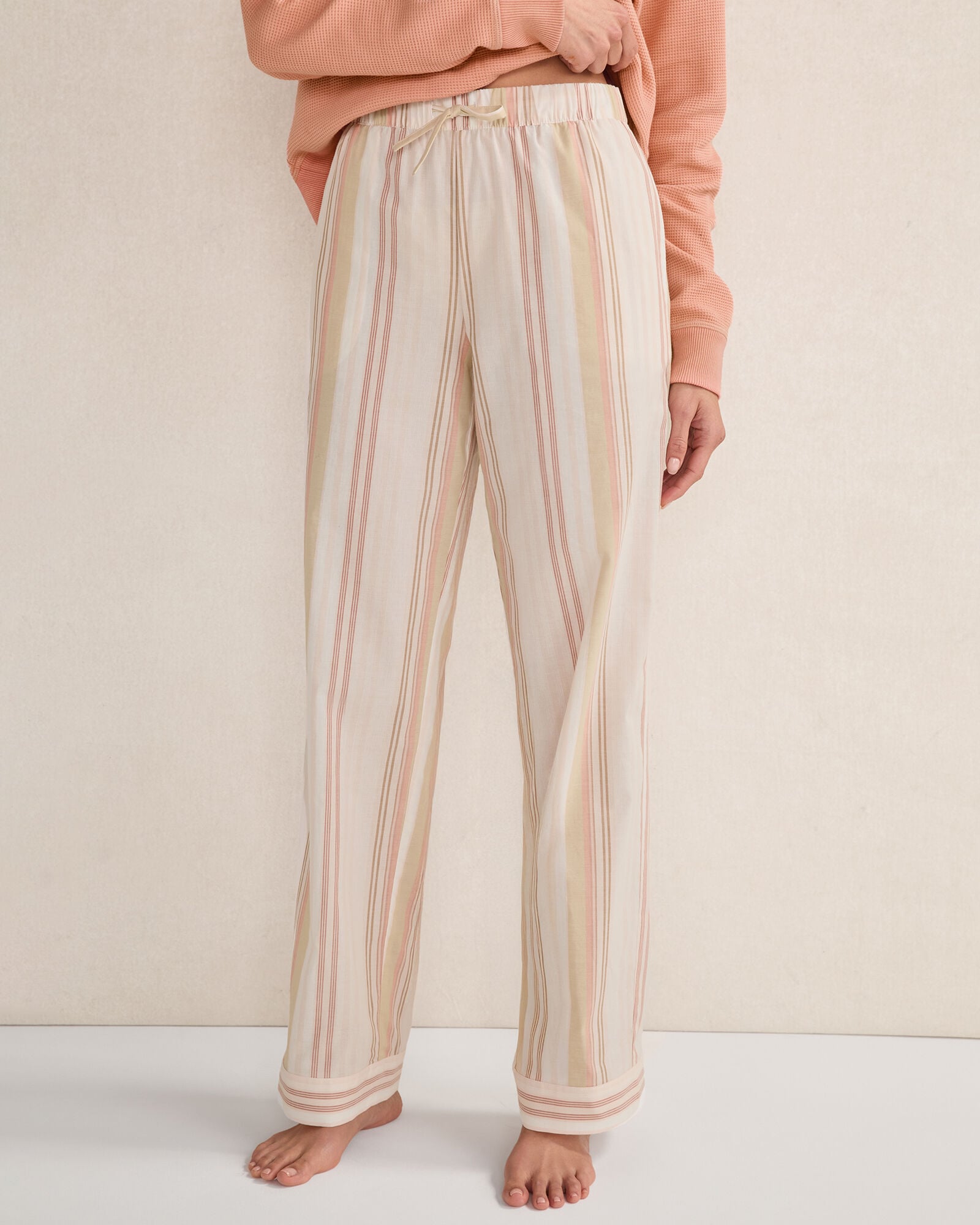 ORGANIC COTTON POPLIN MIXED STRIPE SLEEP PANTS | Talbots on sale