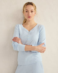 ORGANIC COTTON RIB KNIT HENLEY | Talbots for sale