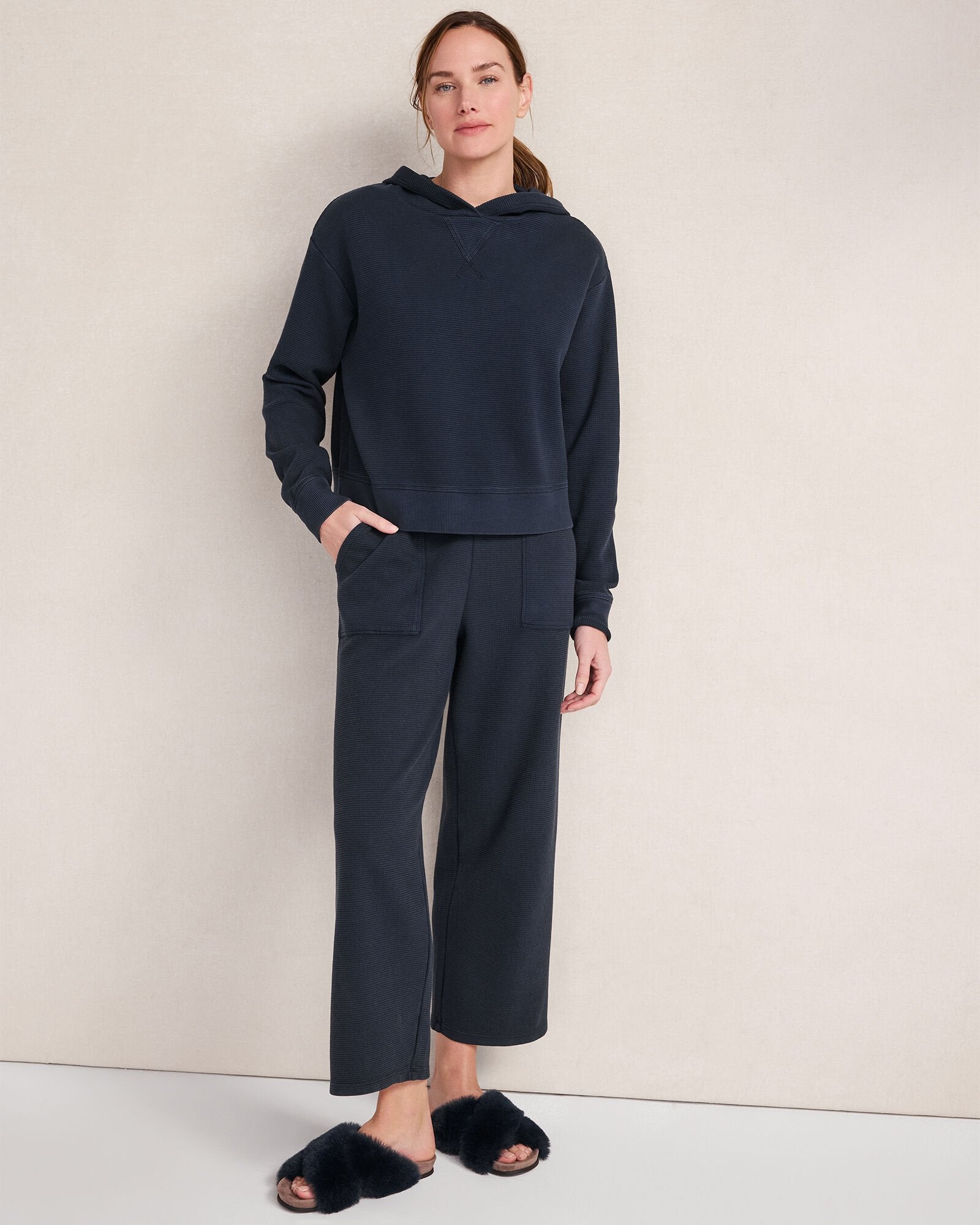 ORGANIC COTTON WAFFLE HOODIE | Talbots discount