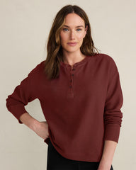 ORGANIC COTTON WAFFLE HENLEY | Talbots discount