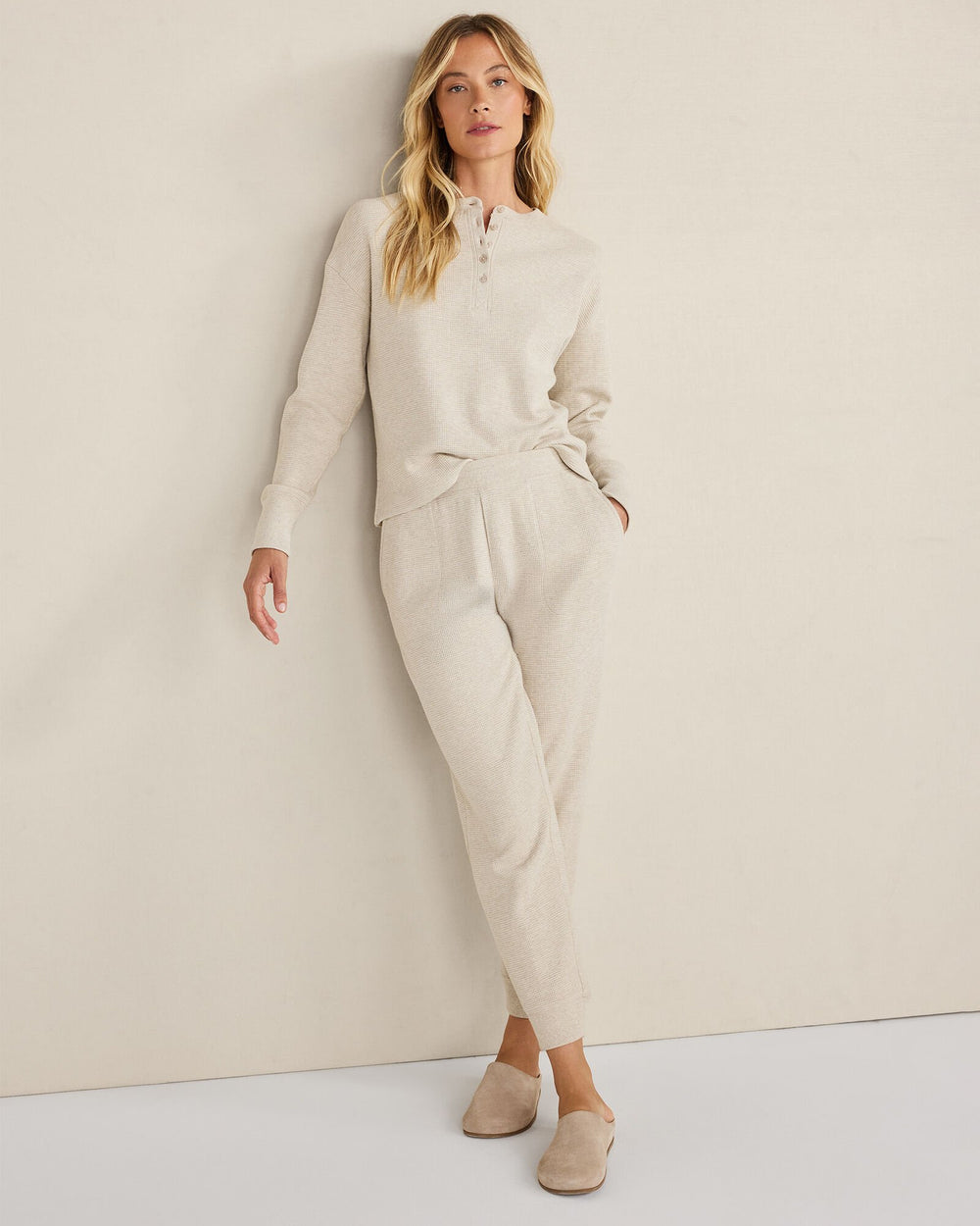 ORGANIC COTTON WAFFLE HENLEY | Talbots on sale