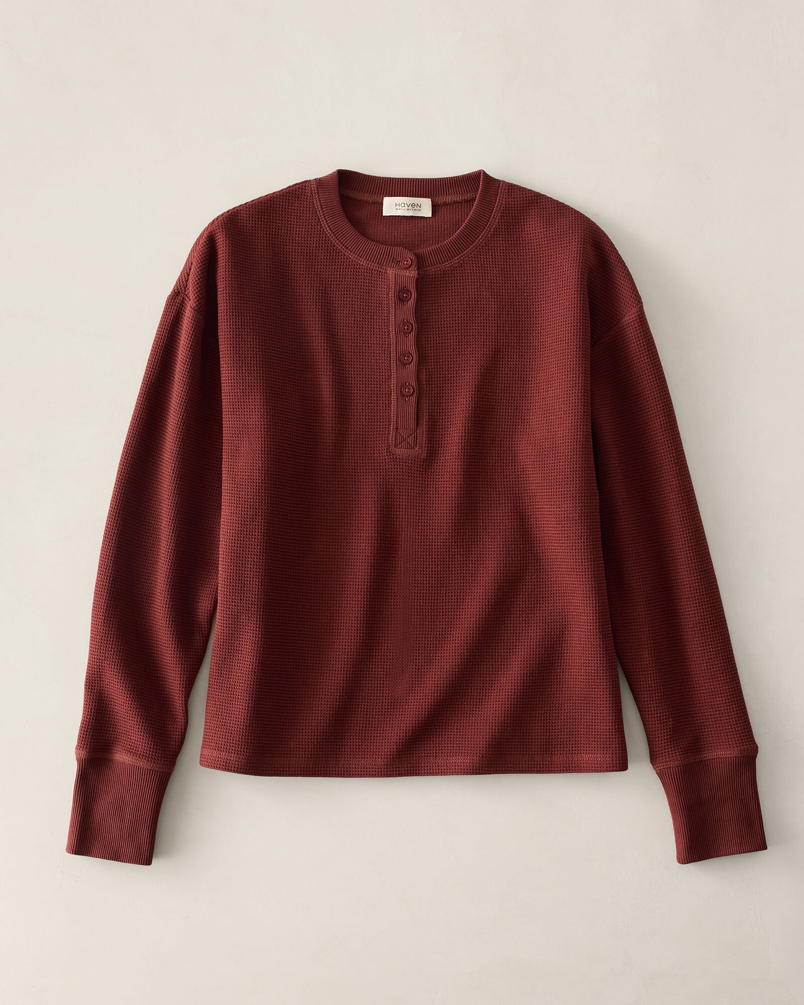 ORGANIC COTTON WAFFLE HENLEY | Talbots on sale