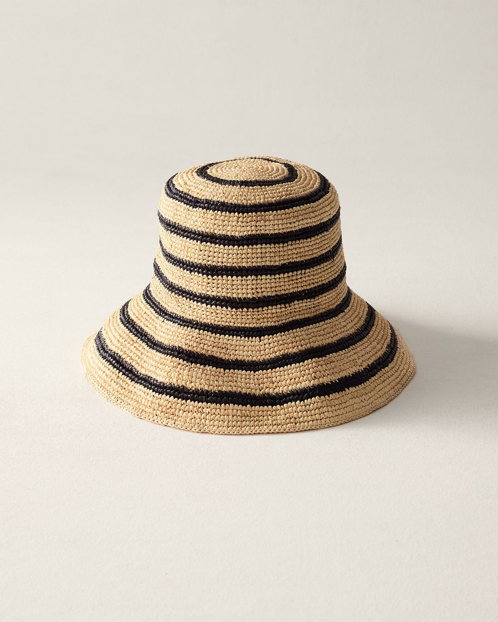 RAFFIA STRIPED BUCKET HAT | Talbots online