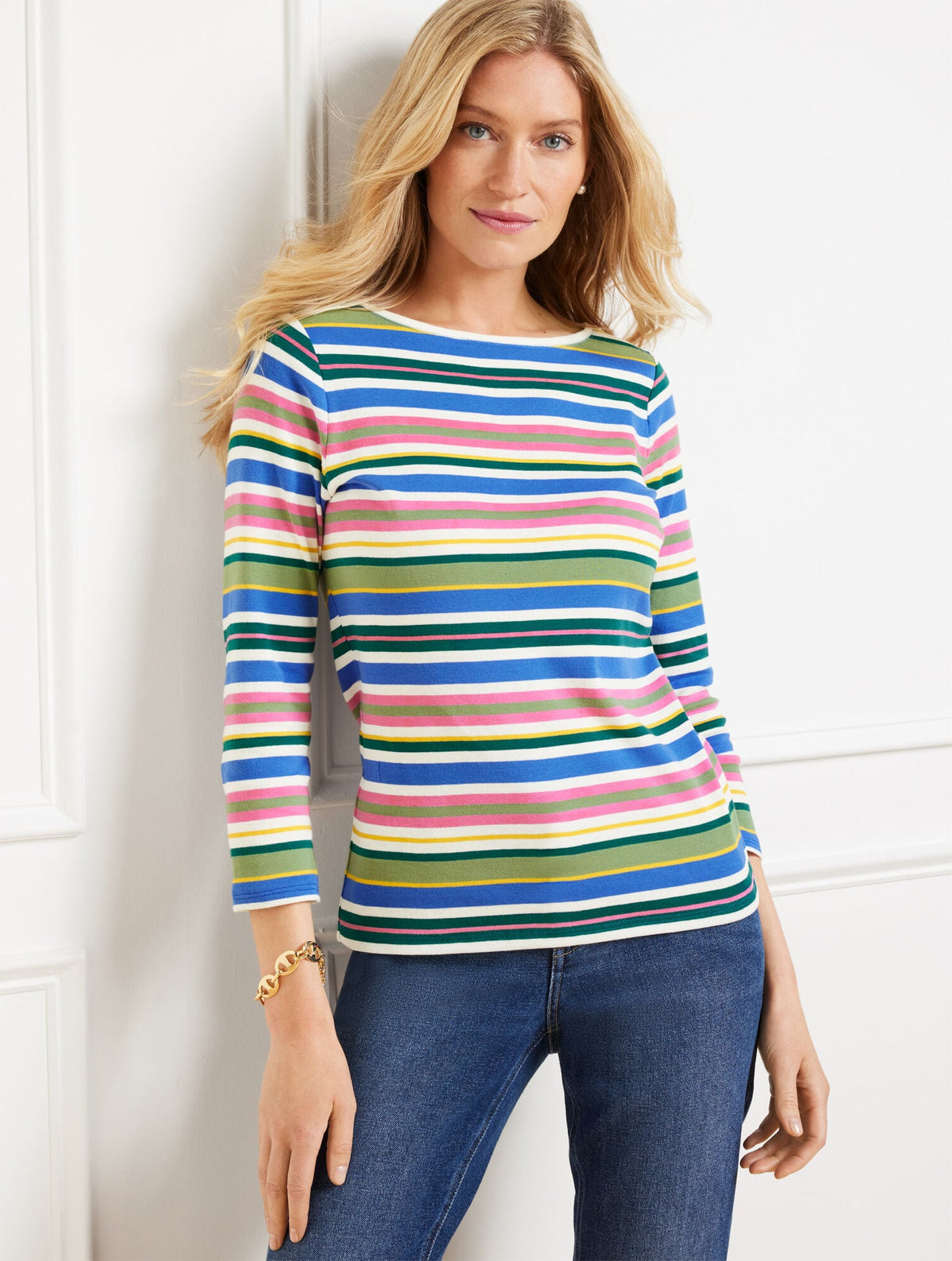BATEAU NECK TEE - POSEY STRIPE | Talbots discount
