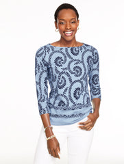 BATEAU NECK TEE - SWIRLING VINES | Talbots online
