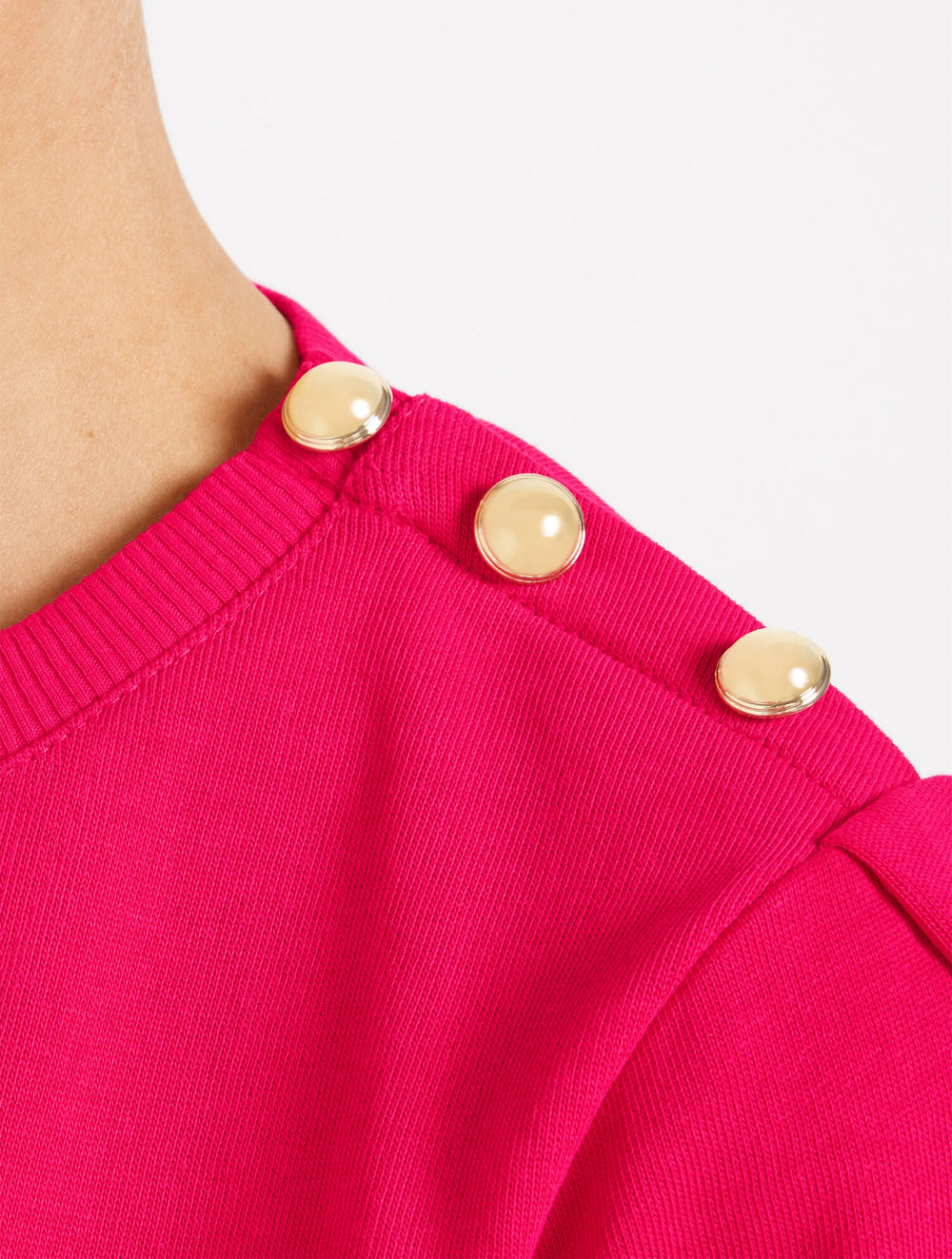 BUTTON SHOULDER CREWNECK SWEATSHIRT | Talbots US