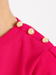 BUTTON SHOULDER CREWNECK SWEATSHIRT | Talbots US