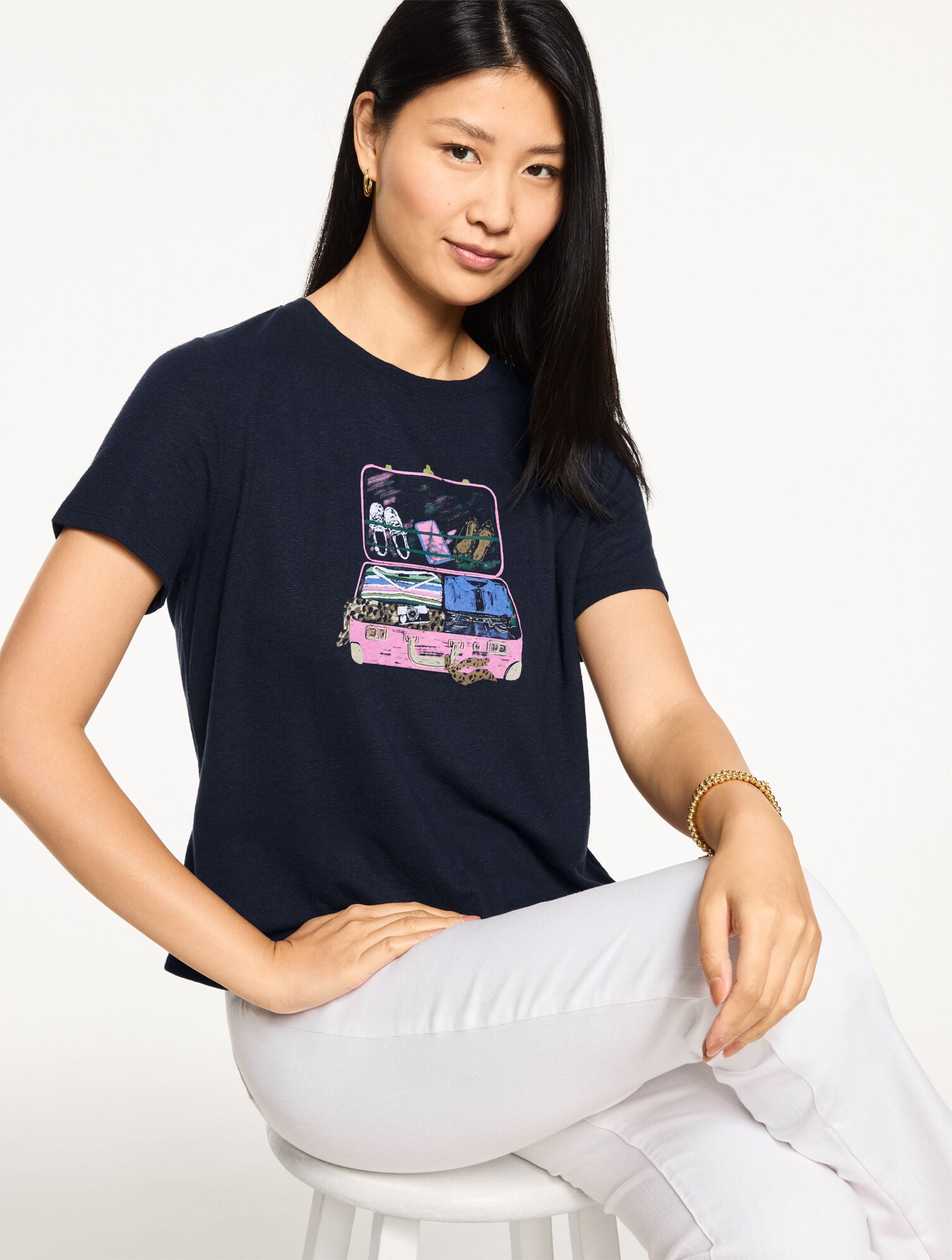 LUGGAGE CREWNECK TEE | Talbots outlet