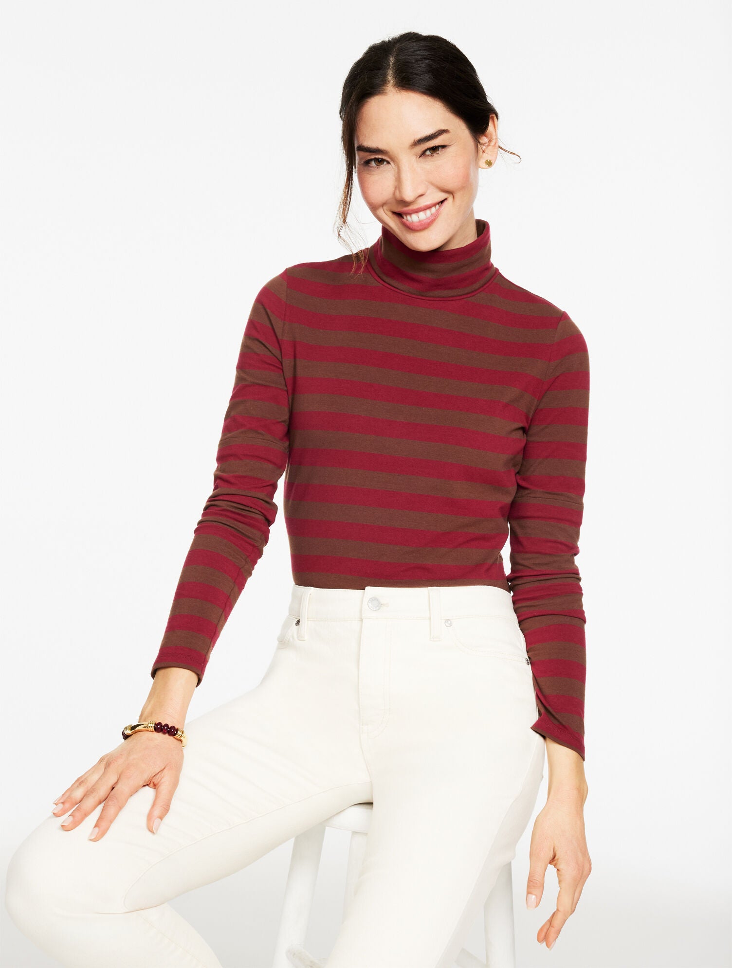 CLASSIC TURTLENECK - BARNET STRIPE | Talbots US